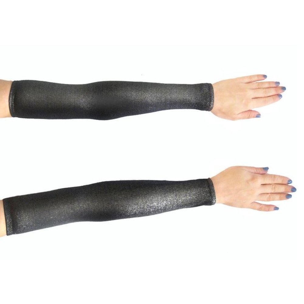 Sleeves for dance costume. Dark gray-silver metallic. Size M/L. New